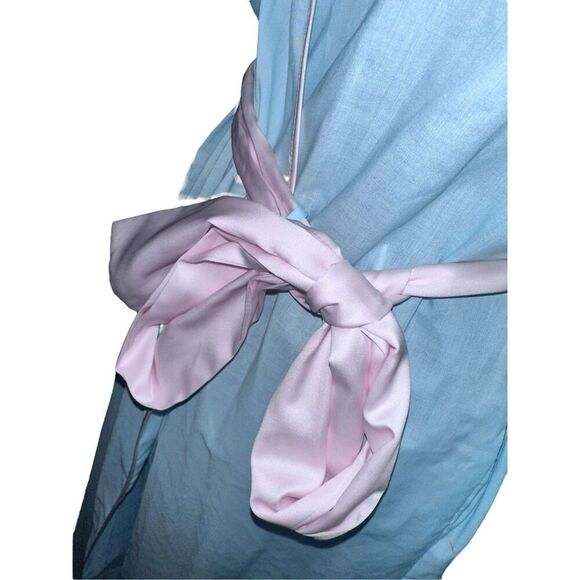 RARE Vintage Natori Neiman Marcus Blue/pink Floral EMBROIDERED Robe. Long sleeve - Picture 9 of 16